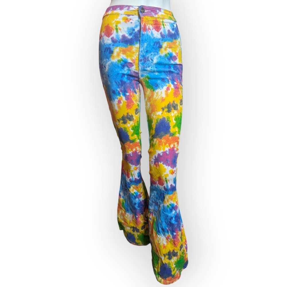 Tie Dye Flared Jeans